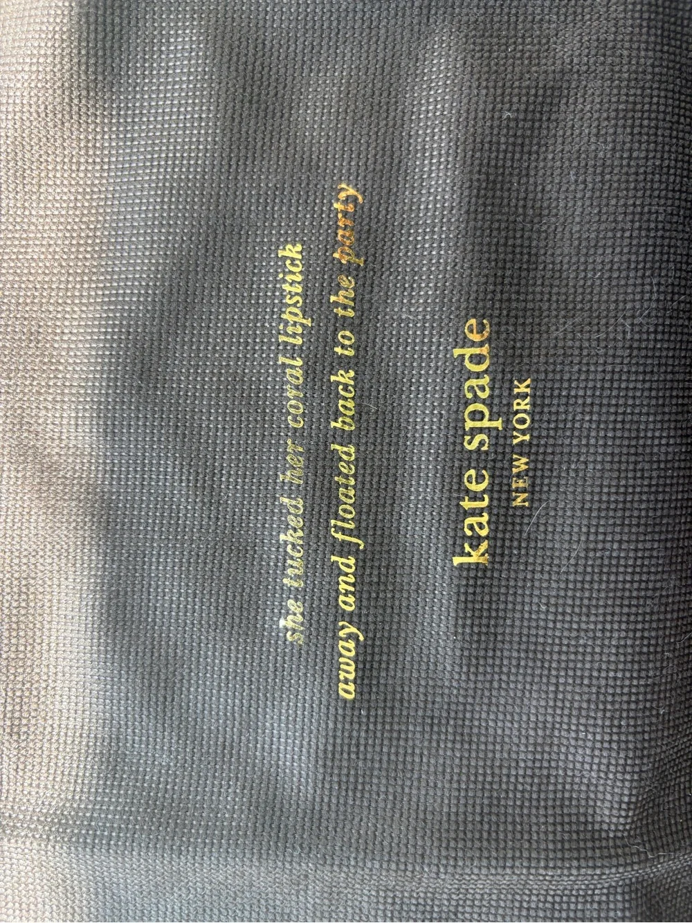 kate spade brown dust bag with pink drawstring